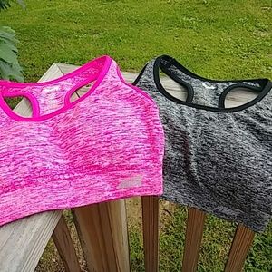 2 sports bras lightly padded size Small